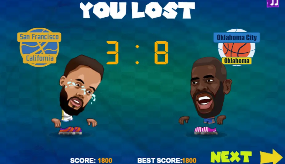 Basketball Legends end-of-match screen